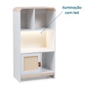 Ver imagem 6 de Estante Infantil Wave 1 Porta em Rattan, com LED e 4 Nichos Casatema MadeiraOriginals Branco/Marrom