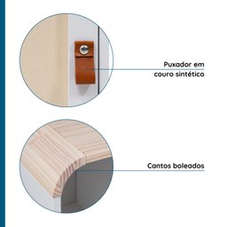 Estante Infantil Wave 1 Porta em Rattan, com Led e 4 Nichos Casatema - 7