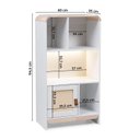Ver imagem 4 de Estante Infantil Wave 1 Porta em Rattan, com LED e 4 Nichos Casatema MadeiraOriginals Branco/Marrom