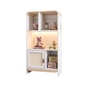 Ver imagem 3 de Estante Infantil Wave 1 Porta em Rattan, com LED e 4 Nichos Casatema MadeiraOriginals Branco/Marrom