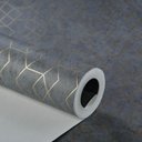 Ver imagem 1 de PAPEL DE PAREDE IMPORTADO GEOMETRICO GRAFITE C/DOURADO