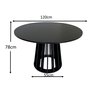 Mesa De Jantar Tália Tampo 120cm Redonda Preta Pé Central - 2