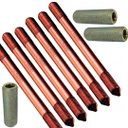 Ver imagem 1 de Kit 6 Haste Terra 5/8 X2,4m C/rosca Prolongavel + Luva