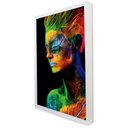 Ver imagem 1 de Quadro Decorativo Mulher Colors em Moldura Caixa TaColado Moldura Caixa Alta 4,5cm Branca com Vidro 