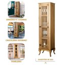 Ver imagem 6 de Cristaleira 1 Porta Vidro Torre Madeira Maciça Mel D161 Shop Jm Mel