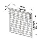 Ver imagem 6 de Persiana Bambu Romana Block Branca 80 (l) X 220 (a) Cm Cortina Madeira C/ Bandô 0,80 X 2,20