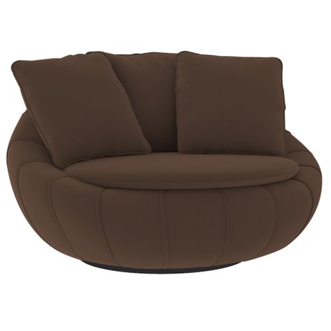 Poltrona Giratória 127cm Golden Veludo Marrom - Sallar Home