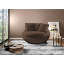 Ver imagem 2 de Poltrona Giratória 127cm Golden Veludo Marrom - Sallar Home