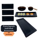 Ver imagem 6 de Jogo 20 Pratos Sushi Kakusara Retangular Porcelana Preto Prattos