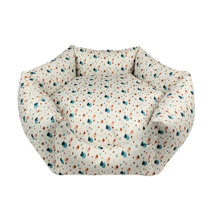 Cama Pet Redonda Off White Algodão Premium Impermeável Antiderrapante Lavável Duz Pets