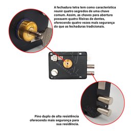 Fechadura Anti-furto com Pino Duplo e Chave Tetra Elite - 4
