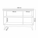 Ver imagem 5 de Buffet / Bancada / Balcão / Aparador Abs Estilo Retrô com Pés em Madeira 3 Portas Puxadores em Couro