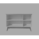 Ver imagem 4 de Buffet / Bancada / Balcão / Aparador Abs Estilo Retrô com Pés em Madeira 3 Portas Puxadores em Couro