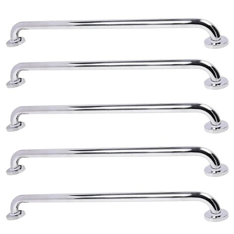 Alça Apoio 60cm Inox Kit 5 Uni Barra Suporte Anti Queda Idoso Deficiente Gestante Acessibilidade Ban