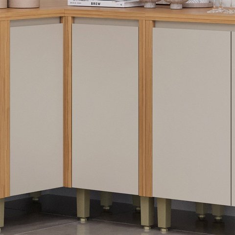 Balcão 40cm 100% MDF Linha Allure Marrom/Jequitibá/Gris Fosco