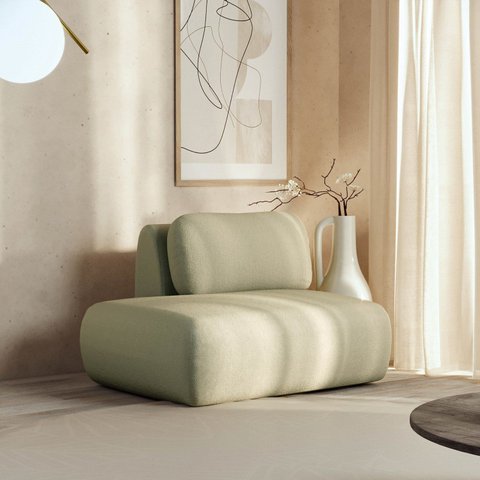 Sofá Modular Sumiê 80cm Esquerdo Orla CabeCasa MadeiraOriginals Verde Água