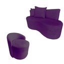 Ver imagem 2 de Kit Namoradeira + Poltrona Yara Orgânica Veludo Roxo
