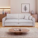 Ver imagem 2 de Sofá Cama Retrátil e Reclinável 3 Lugares Bouclé Gelo França 210cm Yescasa