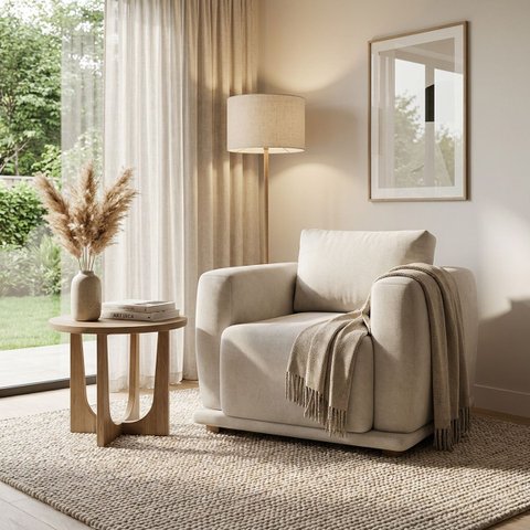 Poltrona Decorativa Bridge Clássica Bouclé Premium de Luxo para Sala Quarto Recepção Design Autoral