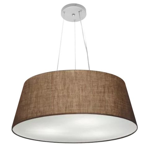 Lustre Pendente Cone Vivare Md-4072 Cúpula em Tecido 30/80x65cm - Bivolt - Café - Bivolt