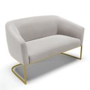 Ver imagem 1 de Sofá Namoradeira 2 Lugares Base Industrial Dourado Stella Veludo D03 - D'Rossi Cor Cinza