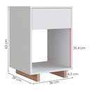 Ver imagem 3 de Kit 02 Mesa de Cabeceira 1 Gaveta 36 Cm B88 Branco Montana Novam