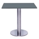 Ver imagem 1 de Mesa Beta Big Inox 75 Cm (alt) Disco Redondo Tampo Mdp Quadrado 70 Cm (larg) X 2,50 Cm (alt) Grafito