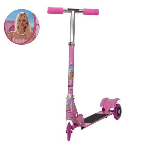 Patinete Infantil Barbie 3 Rodas Dobrável Radical Cor Rosa
