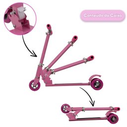 Patinete Infantil Barbie 3 Rodas Dobrável Radical Cor Rosa - 4