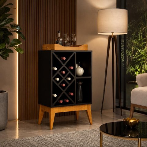 Bar Adega 50cm Bali Edn Preto Moveis