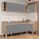 Ver imagem 3 de Armário de Cozinha Modulado de Canto Esquerdo 5 Peças Cp54 com Pia Inox Castanho/cinza - Lumil