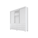 Ver imagem 1 de Guarda Roupa Solteiro com Espelho 3 Portas 9 Gavetas - Capri-branco - Móveis Novo Horizonte