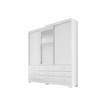 Guarda Roupa Solteiro com Espelho 3 Portas 9 Gavetas - Capri-branco - Móveis Novo Horizonte - 1