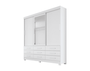 Ver imagem 1 de Guarda Roupa Solteiro com Espelho 3 Portas 9 Gavetas - Capri-branco - Móveis Novo Horizonte