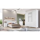 Ver imagem 2 de Guarda Roupa Solteiro com Espelho 3 Portas 9 Gavetas - Capri-branco - Móveis Novo Horizonte