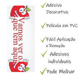 Adesivo de Geladeira Vamos Ver o que Tem Aqui Maçãs Felizes - 3