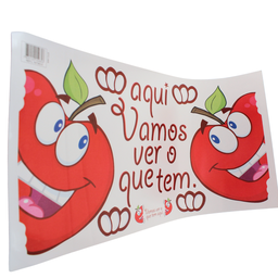 Adesivo de Geladeira Vamos Ver o que Tem Aqui Maçãs Felizes - 7