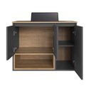 Ver imagem 3 de Gabinete Banheiro Suspenso com Cuba 80cm 3 Portas Mel/Grafite Cecilia BL9220 - Faema Móveis