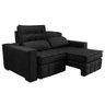 Sofá Retrátil e Reclinável 1,80M Molas Ensacadas e Costura Tripla Cama Inbox Nobre Suede Preto - 8