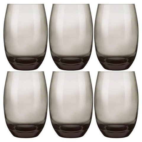 Jogo de Copos Nadir Long Drink Aruba 465ml Fumê com 6 Peças