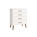 Ver imagem 2 de Comoda Gaveteiro Infantil Isis 4 Gavetas Branco Fosco P/ Quarto do Bebê Retrô 100% Mdf - Reller