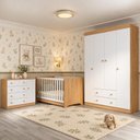 Ver imagem 1 de Quarto de Bebê Completo com Berço Americano 3 em 1/Guarda-Roupa/Cômoda Flor Multimóveis MP4940