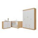 Ver imagem 2 de Quarto de Bebê Completo com Berço Americano 3 em 1/Guarda-Roupa/Cômoda Flor Multimóveis MP4940
