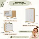 Ver imagem 7 de Quarto de Bebê Completo com Berço Americano 3 em 1/Guarda-Roupa/Cômoda Flor Multimóveis MP4940
