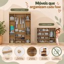Ver imagem 5 de Quarto de Bebê Completo com Berço Americano 3 em 1/Guarda-Roupa/Cômoda Flor Multimóveis MP4940