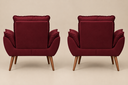 Ver imagem 3 de Kit 02 Poltrona Decorativa Opala Suede Bordô Sala Quarto Recepção