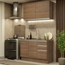 Ver imagem 1 de Cozinha Compacta Madesa Glamy 120003 com Armário e Balcão (Sem Tampo e Pia) Rustic Cor:Rustic