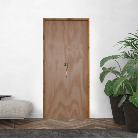 Porta Camarão Lisa Mescla Batente Ecológico 14 com Fecho Injetron 62cm x 210cm Esquerdo Rodam Marrom