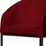 Banco Banqueta Alta Poltrona Mia Base Metal Preta Veludo Cor:vermelho - 7