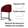 Banco Banqueta Alta Poltrona Mia Base Metal Preta Veludo Cor:vermelho - 4
